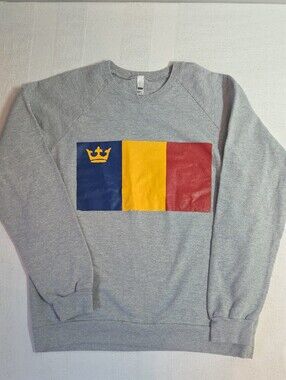 American Apparel Sweater Gray XL Crewneck Gray Queen's University Cotton USA
